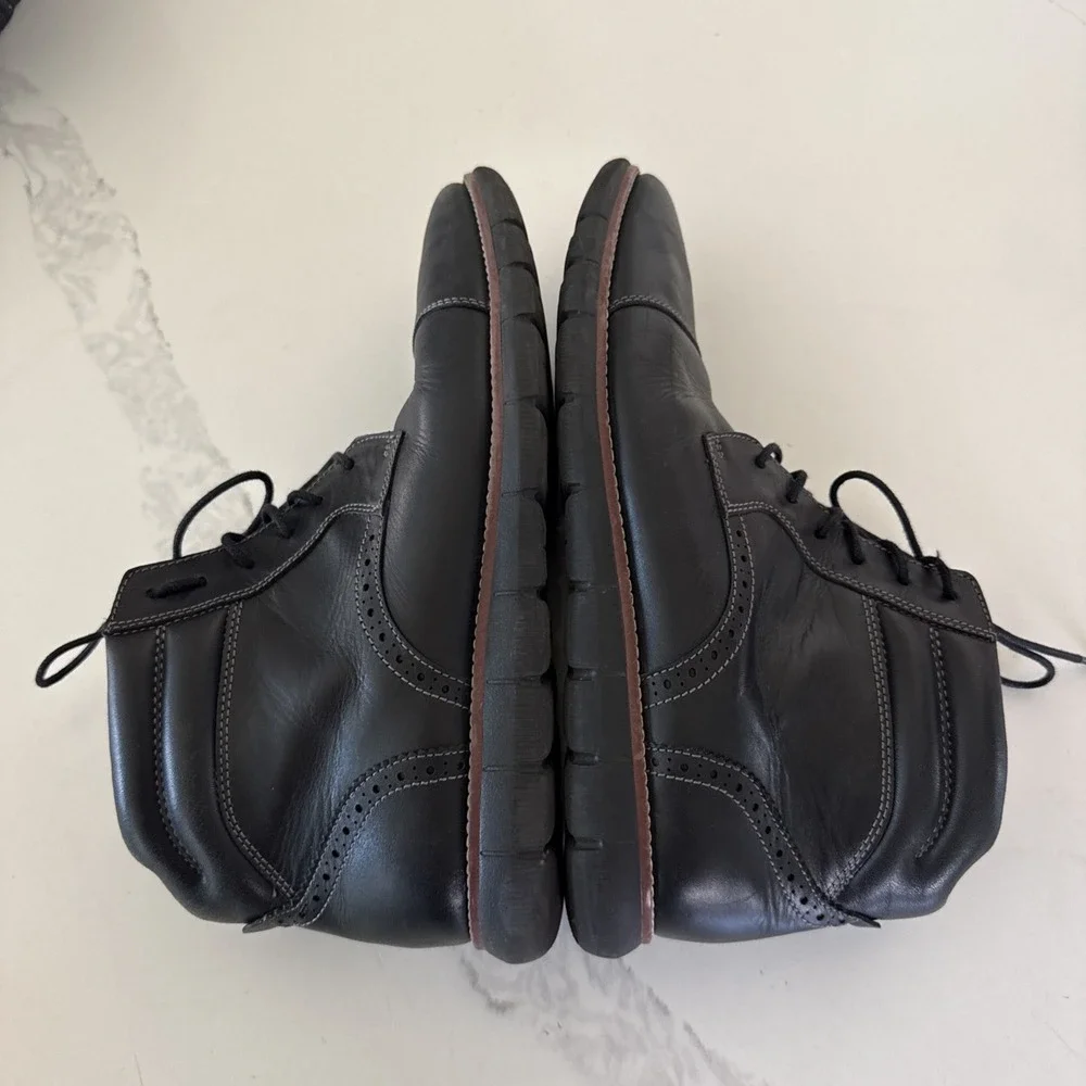 Johnston & Murphy Holden Chukka Boots Mens 9.5 Ankle Comfort Black Leather Shoes